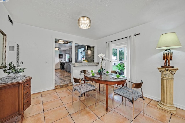 view of tiled dining area