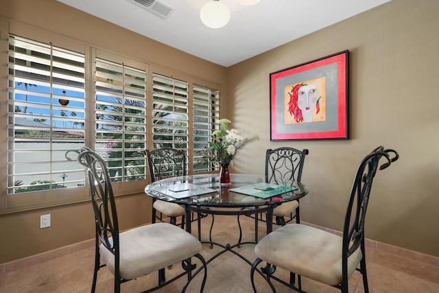 view of tiled dining area