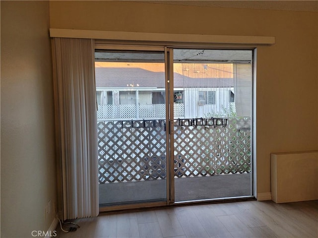 entryway featuring hardwood / wood-style flooring