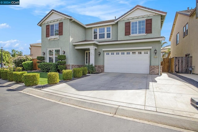 front facade with a garage