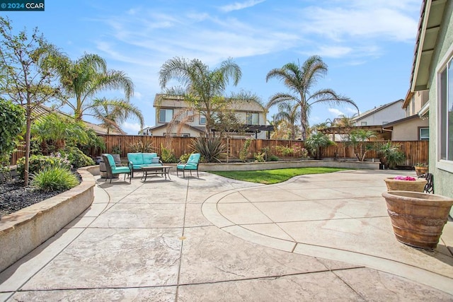 view of patio / terrace featuring an outdoor hangout area