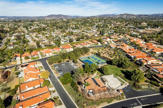 bird's eye view featuring a mountain view