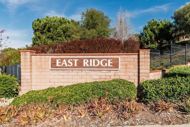 view of community sign