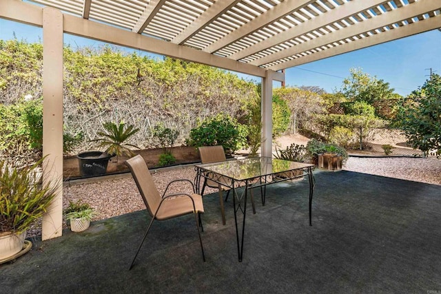 view of patio with a pergola