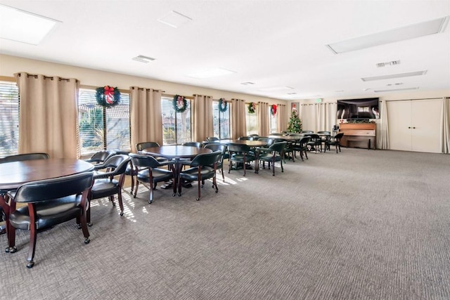 view of carpeted dining room