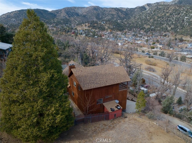 drone / aerial view with a mountain view