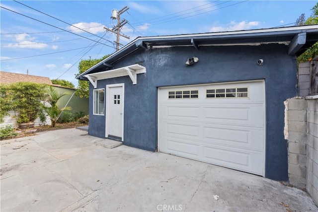 view of garage