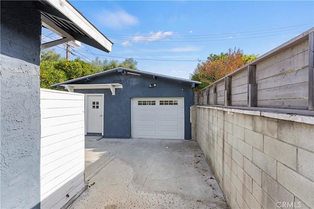 view of garage