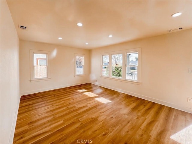 empty room featuring light wood-type flooring