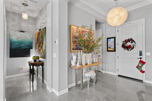 view of tiled foyer