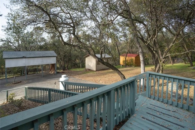 deck with a storage unit