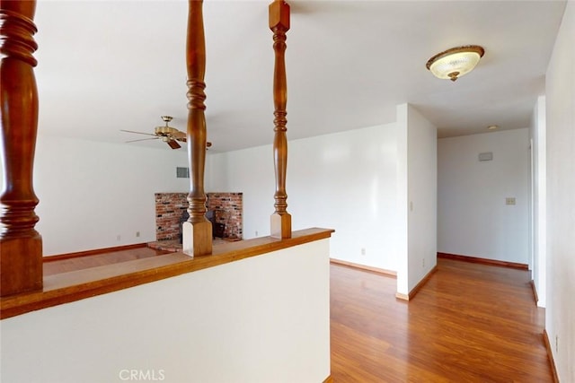 hall featuring light hardwood / wood-style flooring