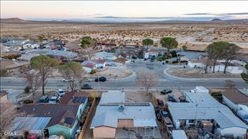 view of aerial view at dusk