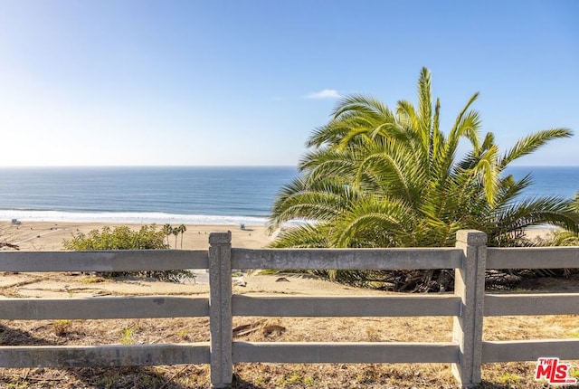 property view of water with a view of the beach