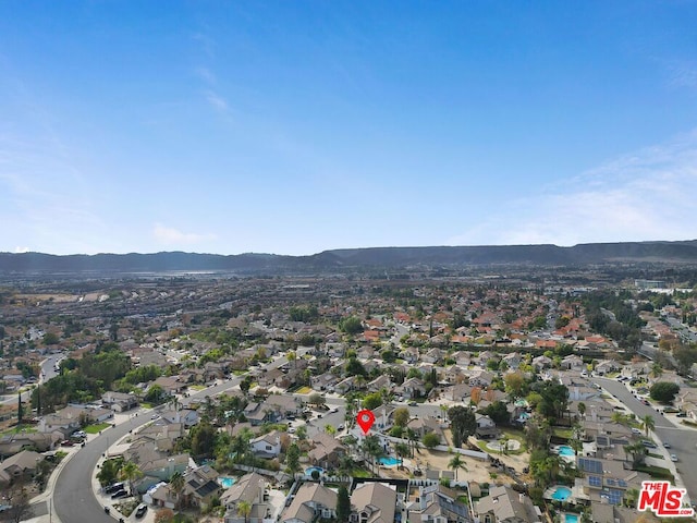 bird's eye view featuring a mountain view