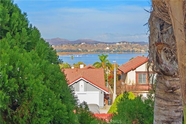 property view of water with a mountain view