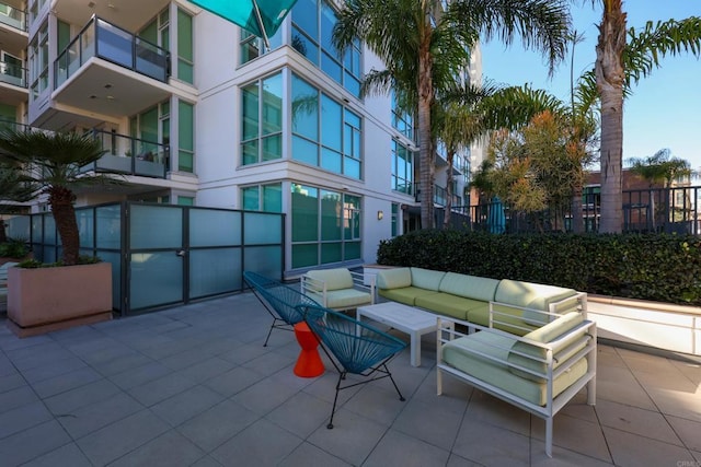 view of patio / terrace with an outdoor living space