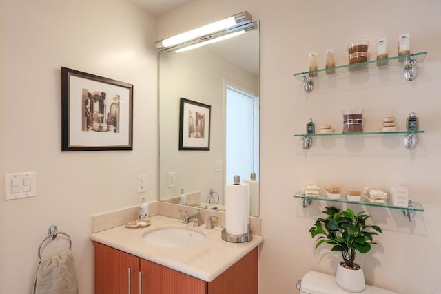 bathroom with toilet and vanity