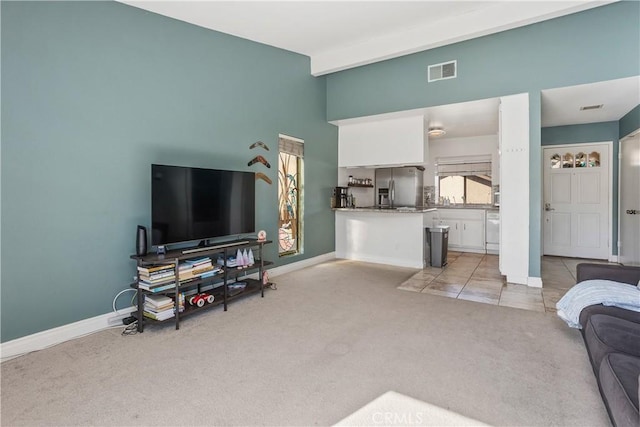 view of carpeted living room