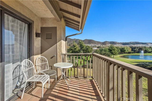 balcony with a mountain view