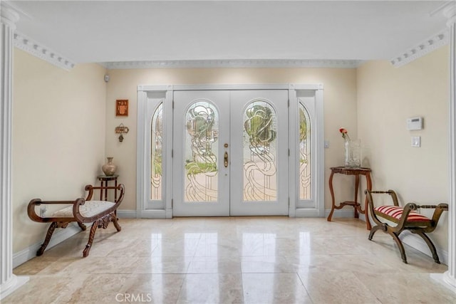 foyer with french doors