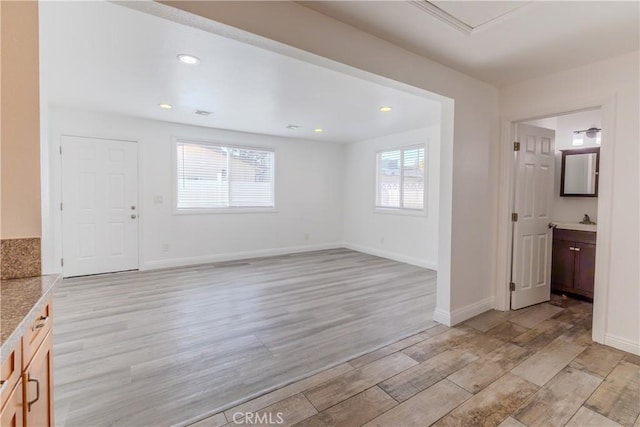 interior space featuring light hardwood / wood-style floors