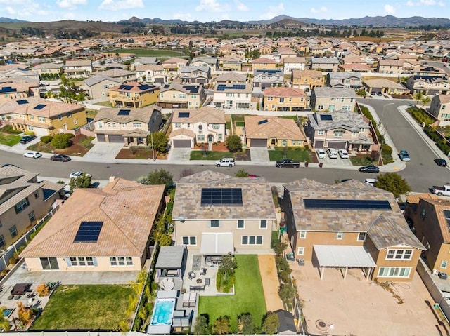 aerial view with a mountain view