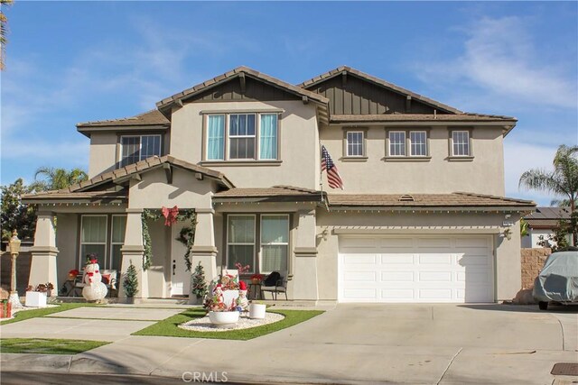 view of front of home with a garage