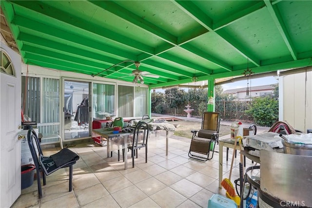 view of patio / terrace with ceiling fan