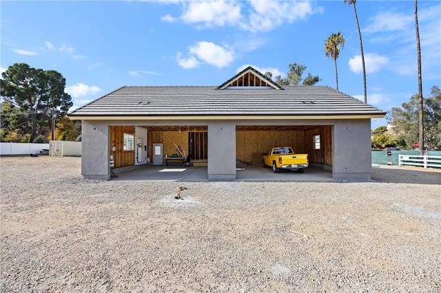 view of garage