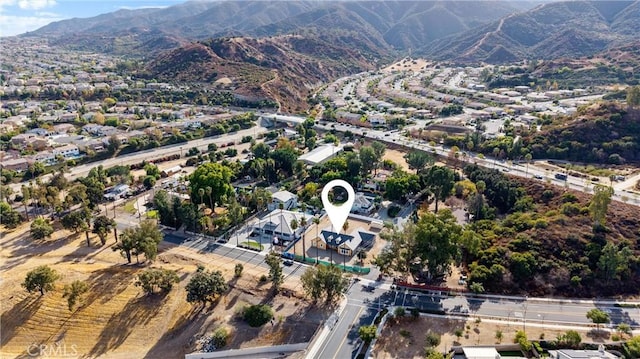 bird's eye view featuring a mountain view