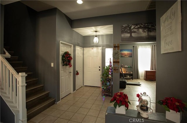 view of tiled entrance foyer