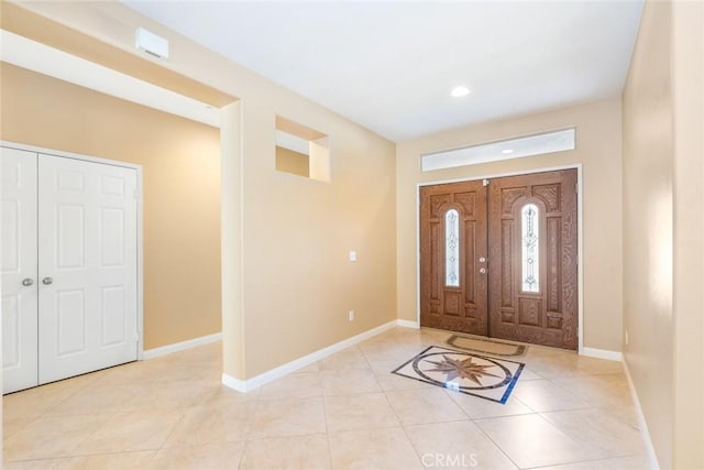 view of tiled foyer