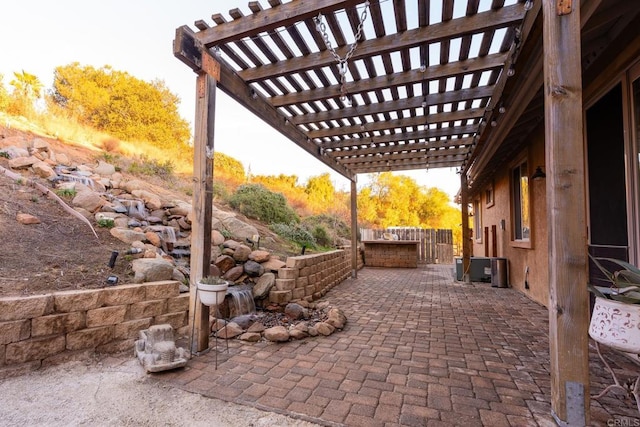 view of patio / terrace with a pergola