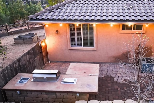 view of patio / terrace with exterior kitchen and area for grilling