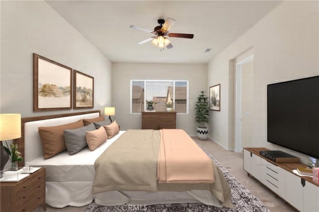 bedroom with ceiling fan