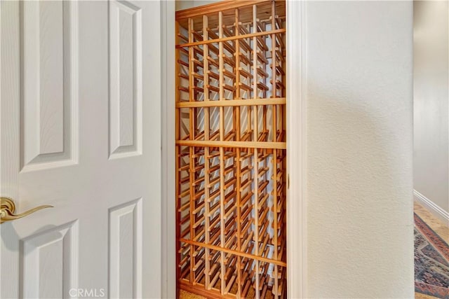 view of wine cellar