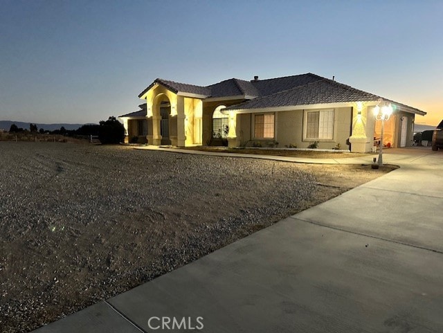 view of front of home with a garage