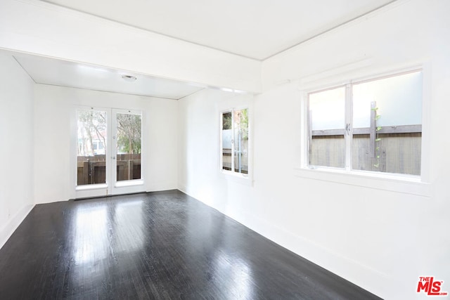 unfurnished room featuring dark wood-type flooring