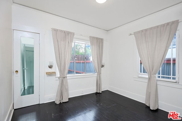 interior space with dark hardwood / wood-style flooring