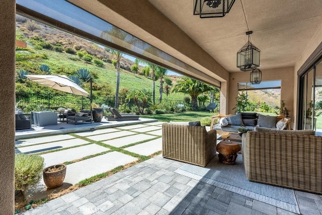 view of patio / terrace featuring outdoor lounge area