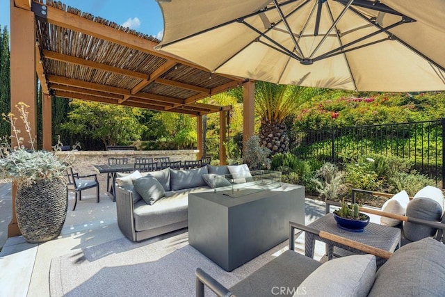 view of patio featuring outdoor lounge area