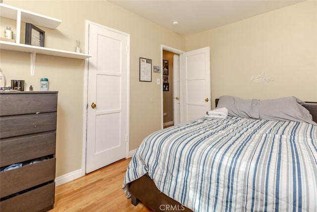 bedroom featuring light wood-type flooring