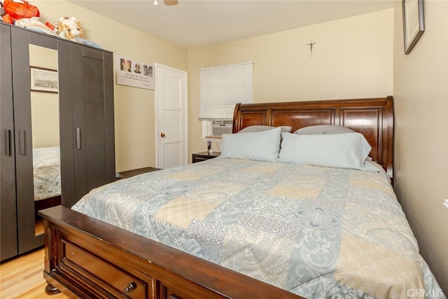 bedroom featuring light hardwood / wood-style floors