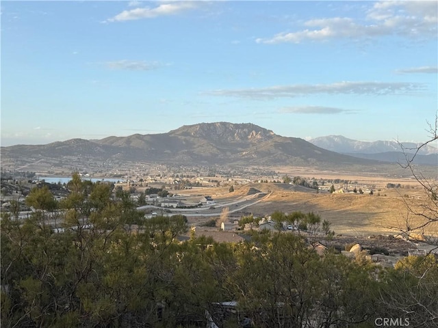 mountain view with a water view