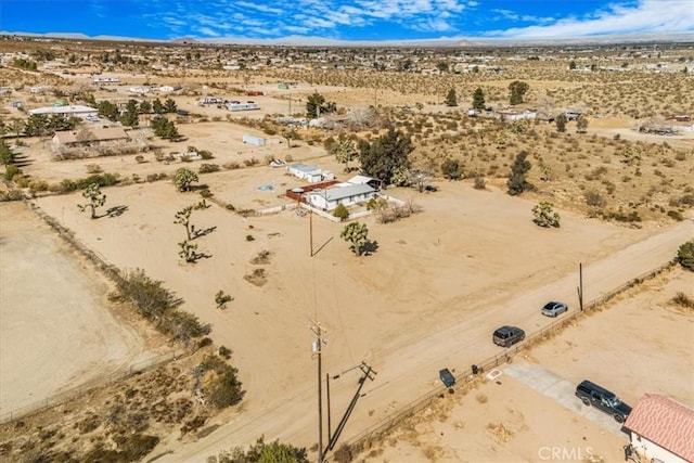 bird's eye view featuring view of desert