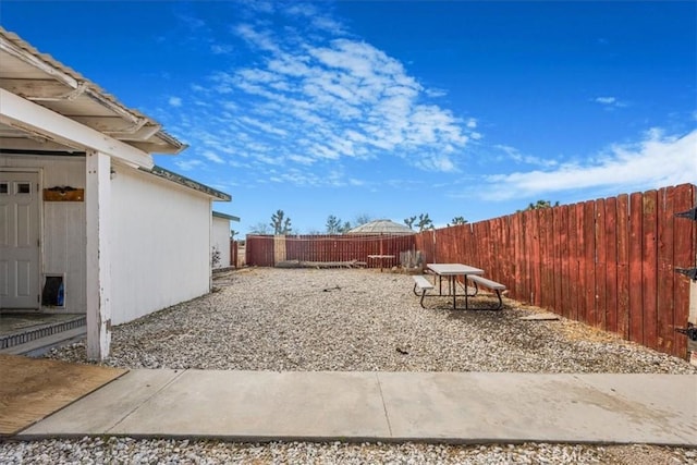 view of yard featuring a fenced backyard