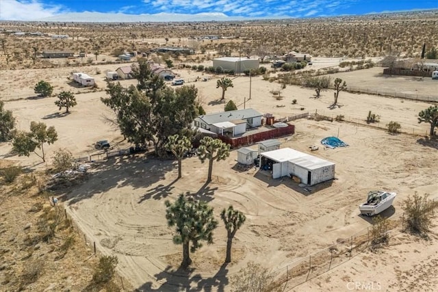 aerial view with a desert view