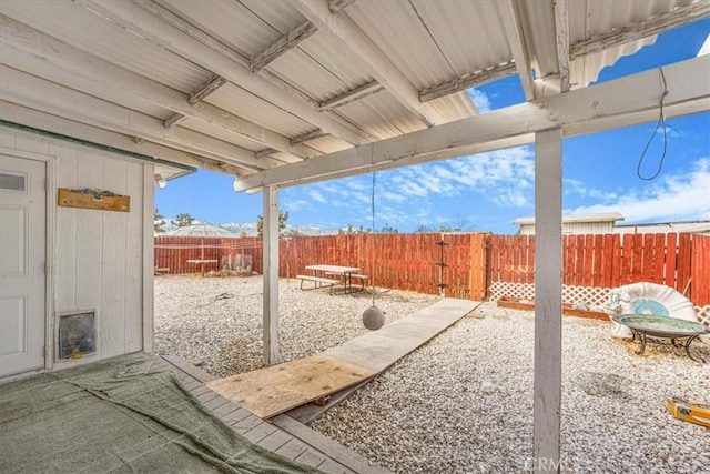 exterior space with a fenced backyard