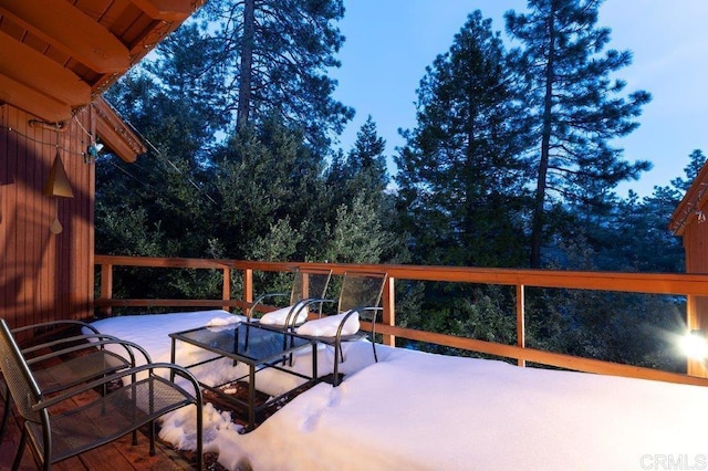 view of deck at dusk